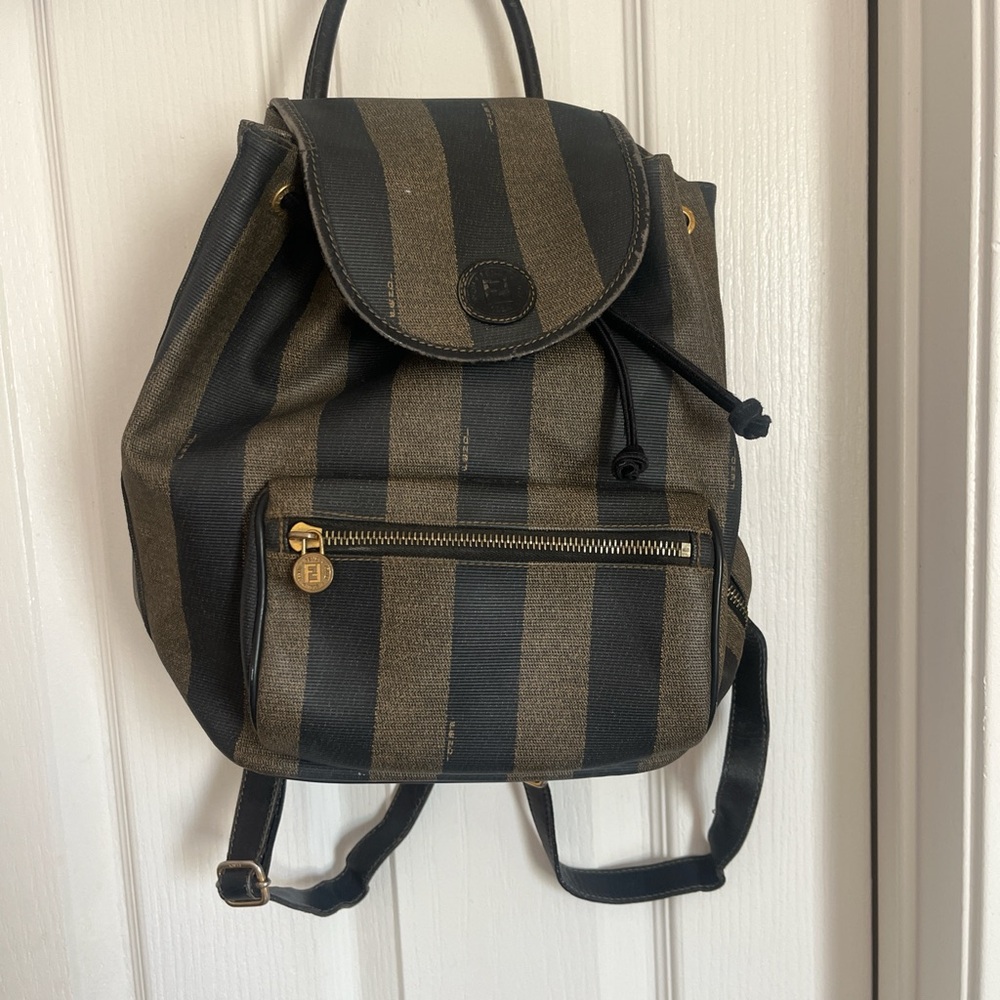 Fendi mini backpack with gold accents